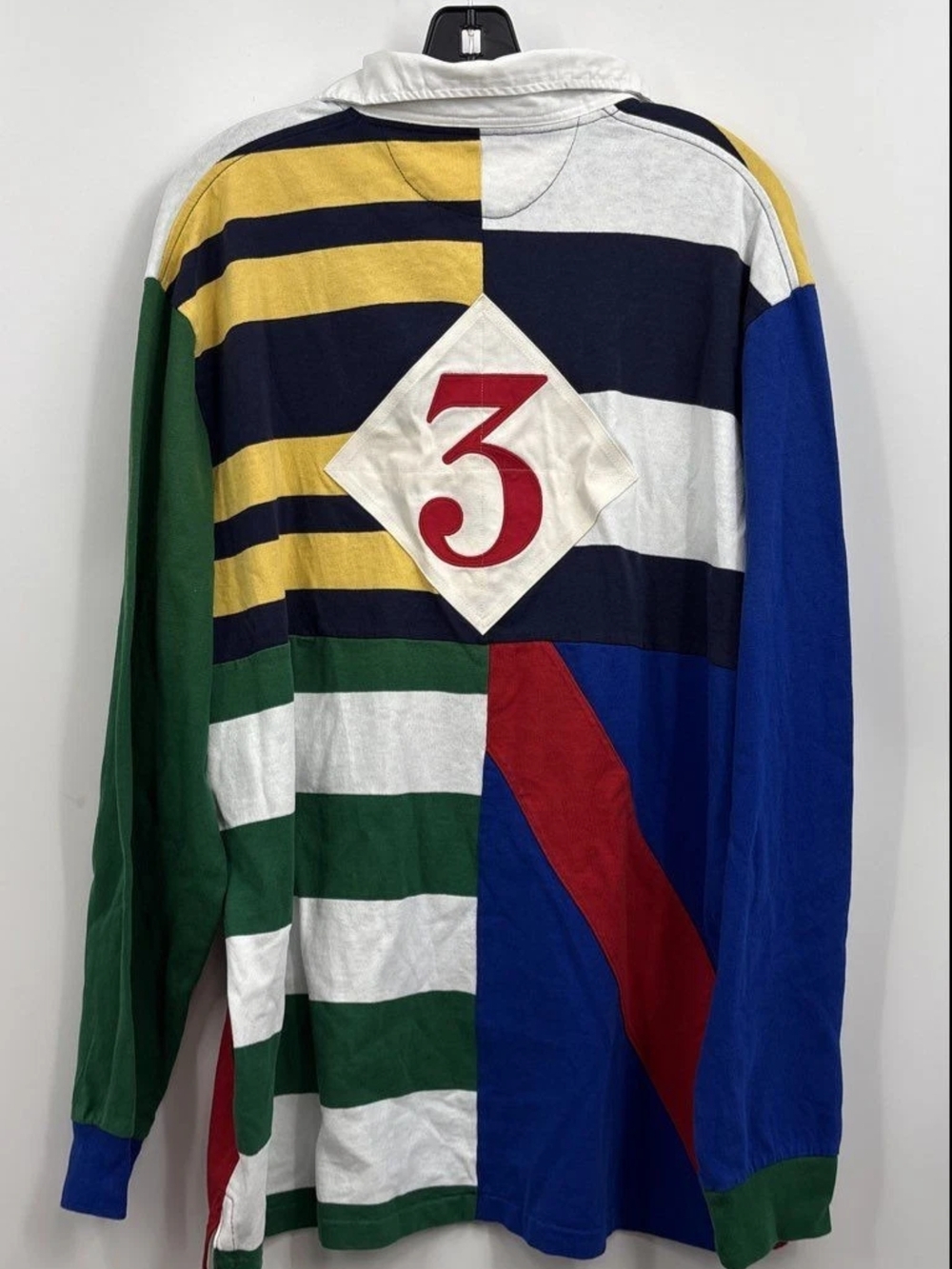 Ralph Lauren Multicolor Striped Rugby Shirt — Navy, Green, Yellow, Red, White - Picture 2 of 4